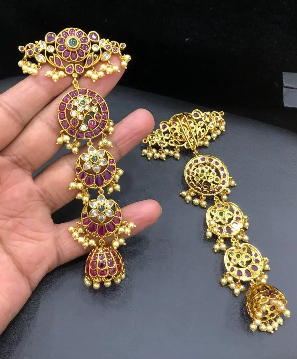 AD Kempu Stone Small Hair Choti